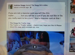 Facebook screengrab of Staggy promoting The Stagg Do
