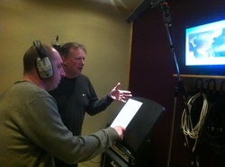 Pob and James in the Stagg Do ADR booth