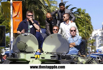 Arnie, Expendables, tank, Jason Statham, Pob, Stagg Do, Cannes, La Croisette